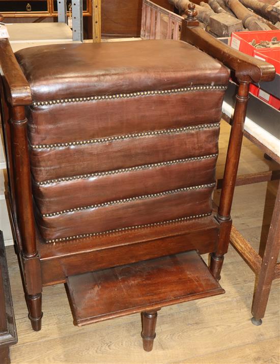 An early 19th century mahogany exercise horse W.70cm